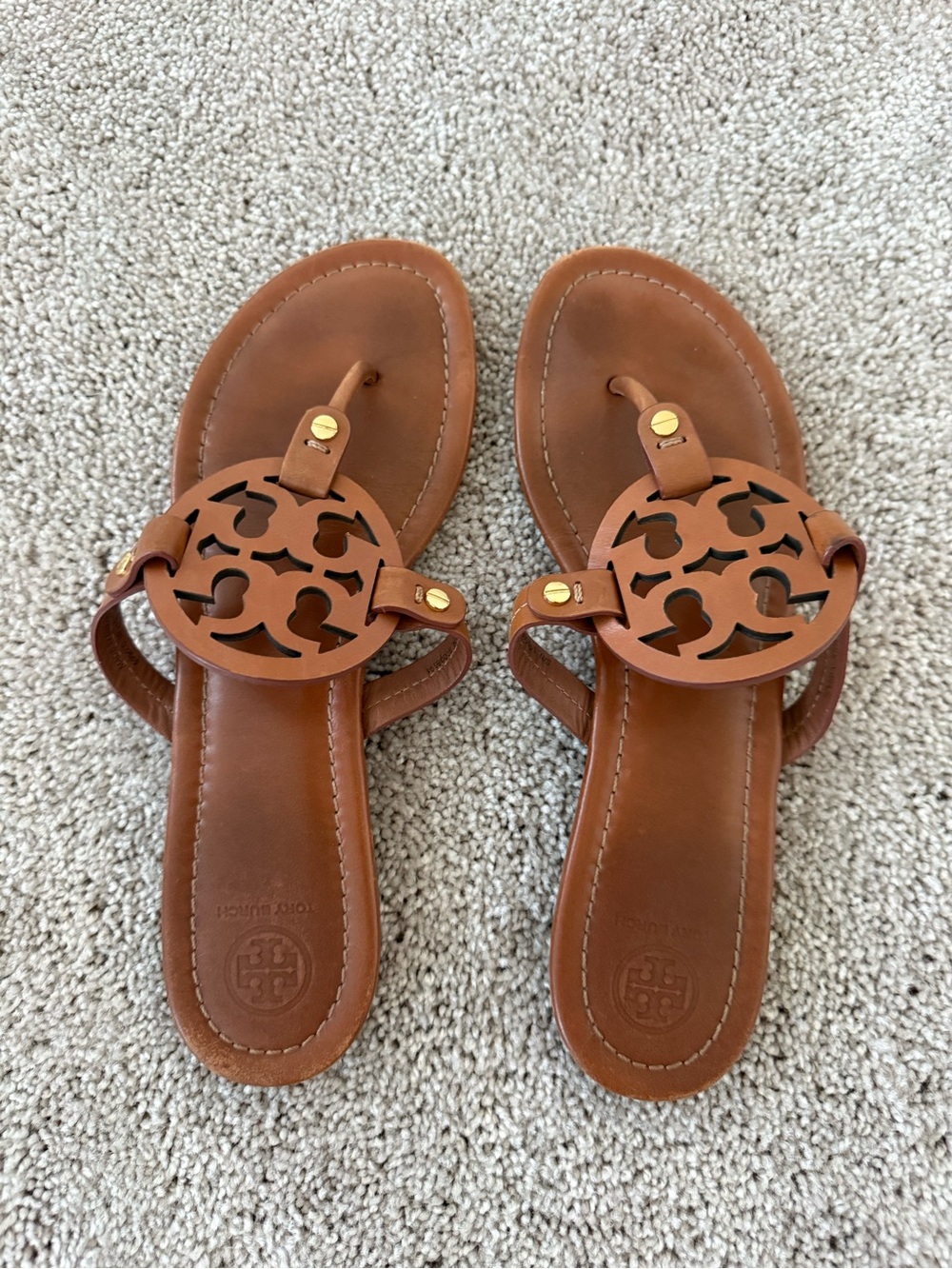 Tory Burch - Miller Leather Thong Sandals (Brown)